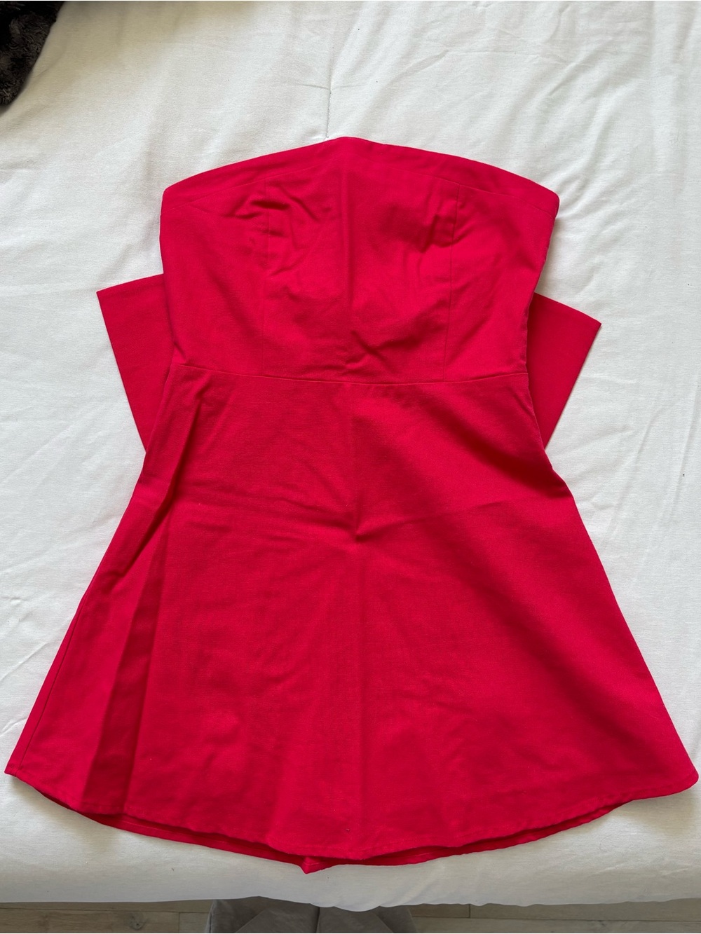 Strapless Mini Dress with Bow Detail